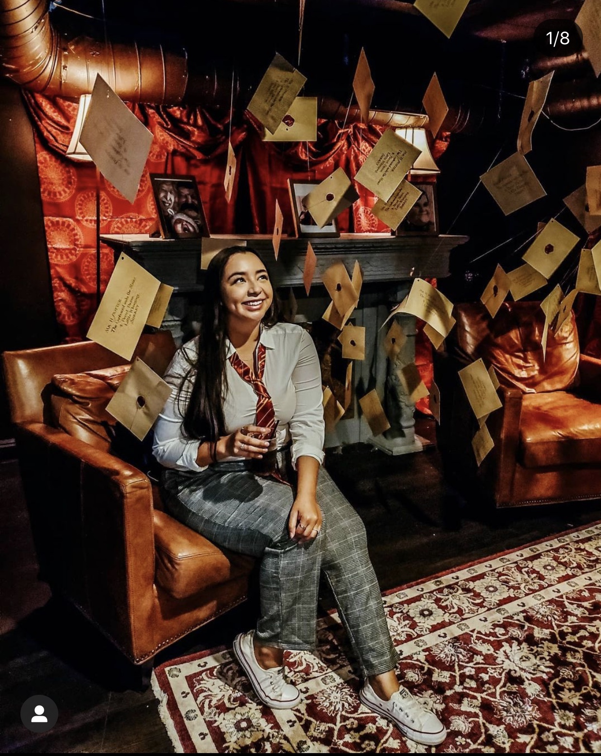 Harry Potter inspired pop-up bar with floating envelopes installation in Houston