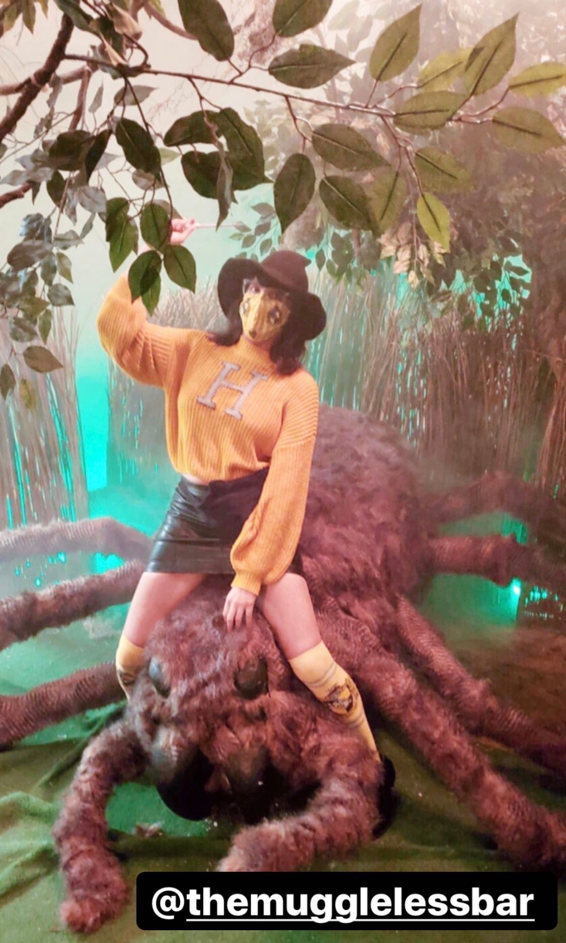 Immersive forest scene installation at themed pop-up activation